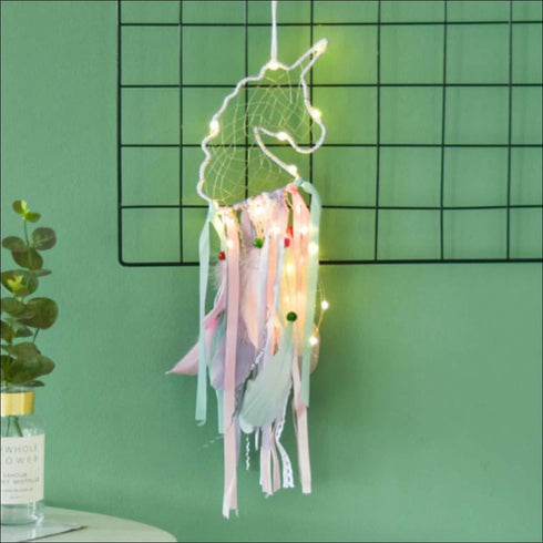 Magical unicorn dream catcher with lights - Uncommongifts.in